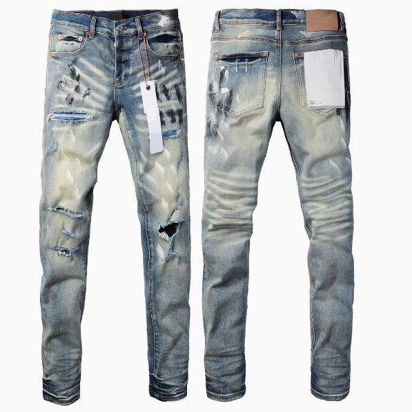 European And American Street Designer Solid Color American Retro Hip-hop Fashion Jeans