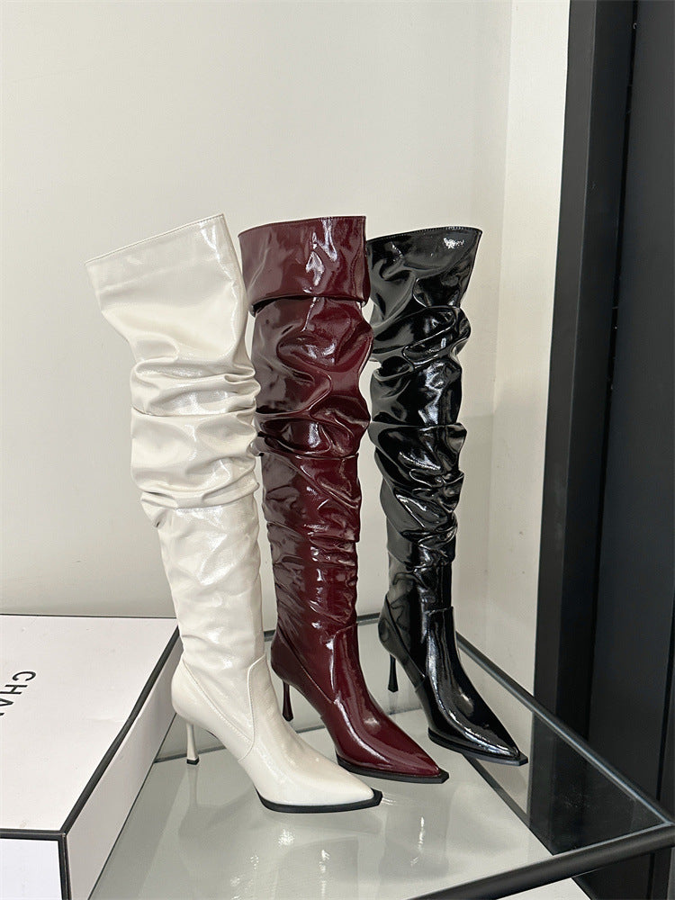 Autumn Stiletto Heel Pile Style High Heel Over The Knee Boots