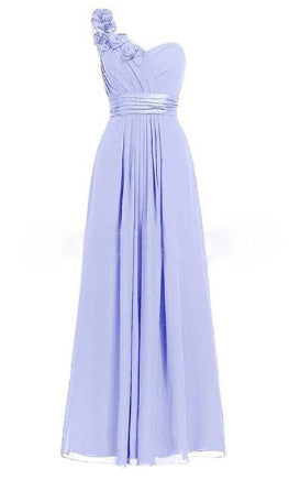 Women's Multi Colored Slanted Neck Sleeveless Strapless Long Dress