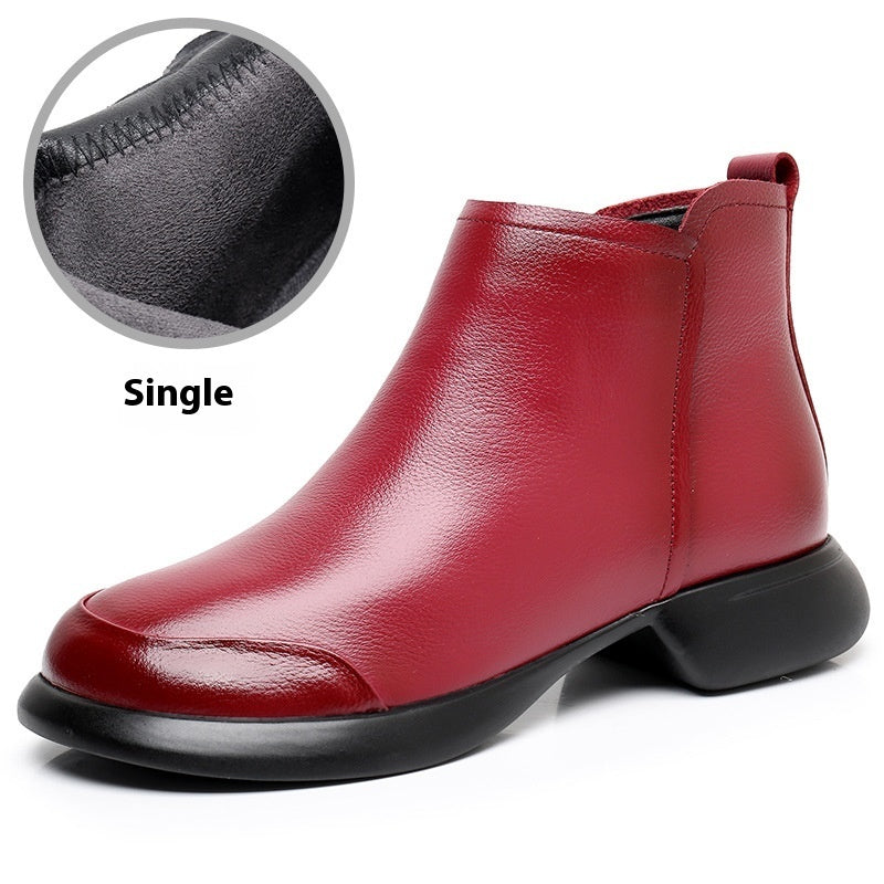 Comfortable Soft Soled Velvet Low Heel Martin Boots