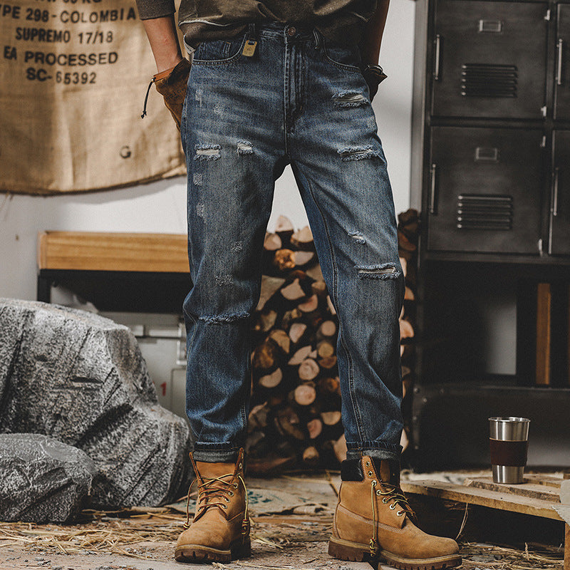 American Retro Autumn Jeans Men