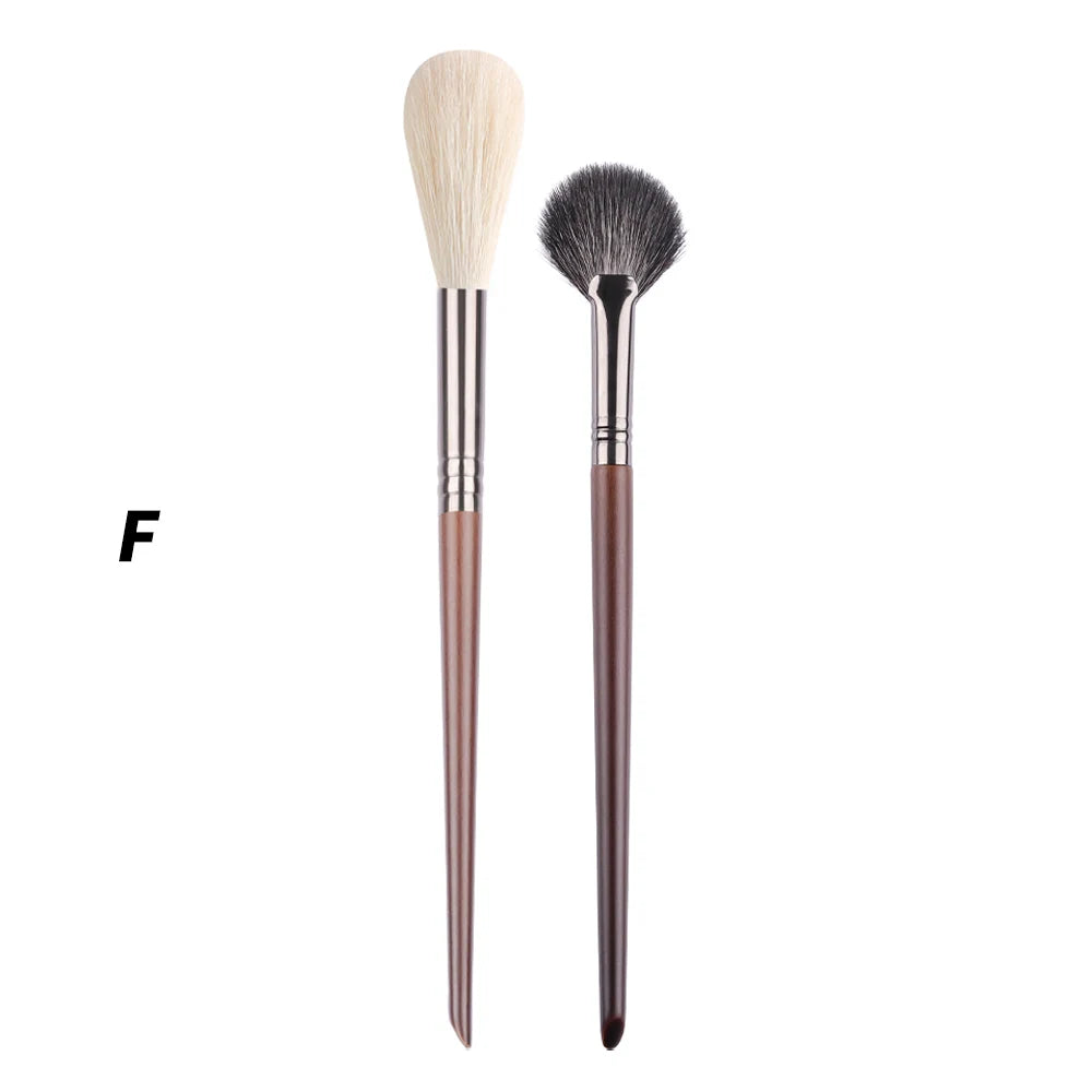 OVW Cosmetic 2/6 pcs Makeup Eye Shadow Brush Set Goat Hair Tool Ultra Soft Make Up Tapered Blender Diffuse Kit Cut Crease Brush