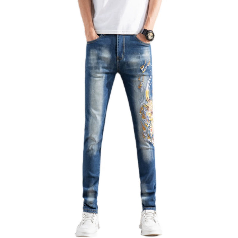 Fashion Brand Distinctive All-Match Pattern Badge Trousers Embroidery