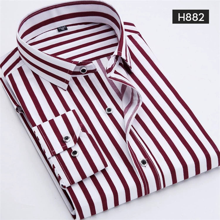 Casual Long Sleeved Lapel Fitted Shirt Casual Long Sleeves Lapel Silm Shirt Men