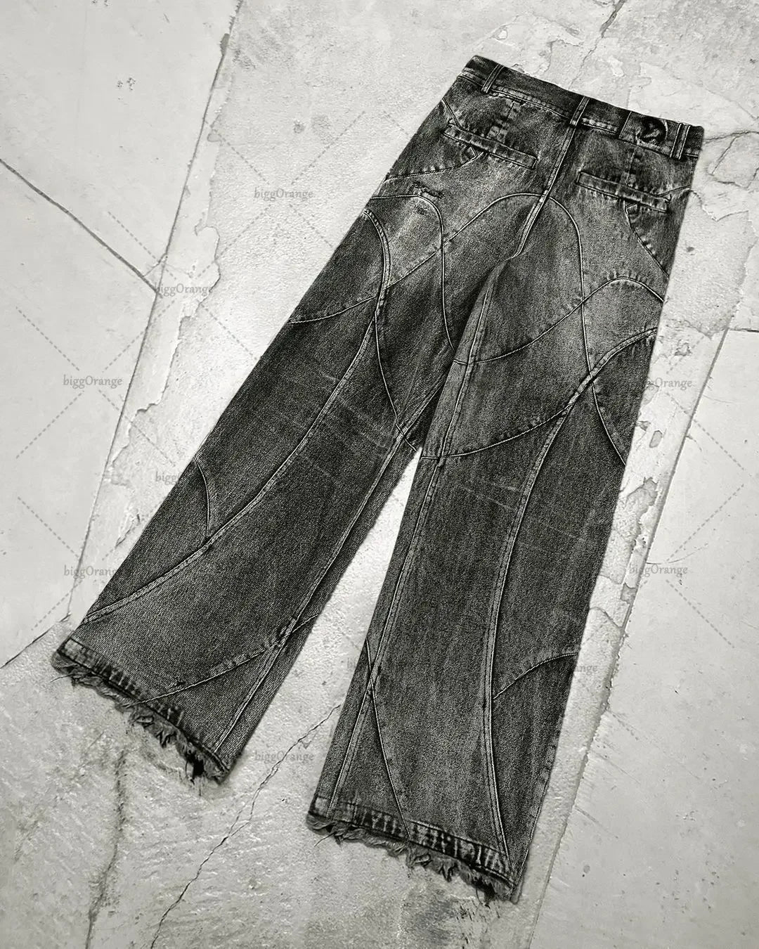 Jeans Men's Black Gothic Style Street