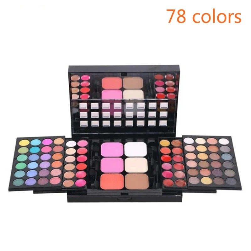 Colors Glitter Eyeshadow Palette Matte Waterproof Long Lasting Pressed Powder Cosmetics Kit Fashion Women MakeUp Tools