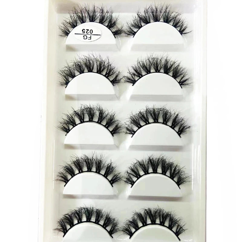 Handmade 3d mink lashes short False Eyelashes Dense Natural Long Messy Eye Lashes Reusable Stage Makeup False Eyelashes