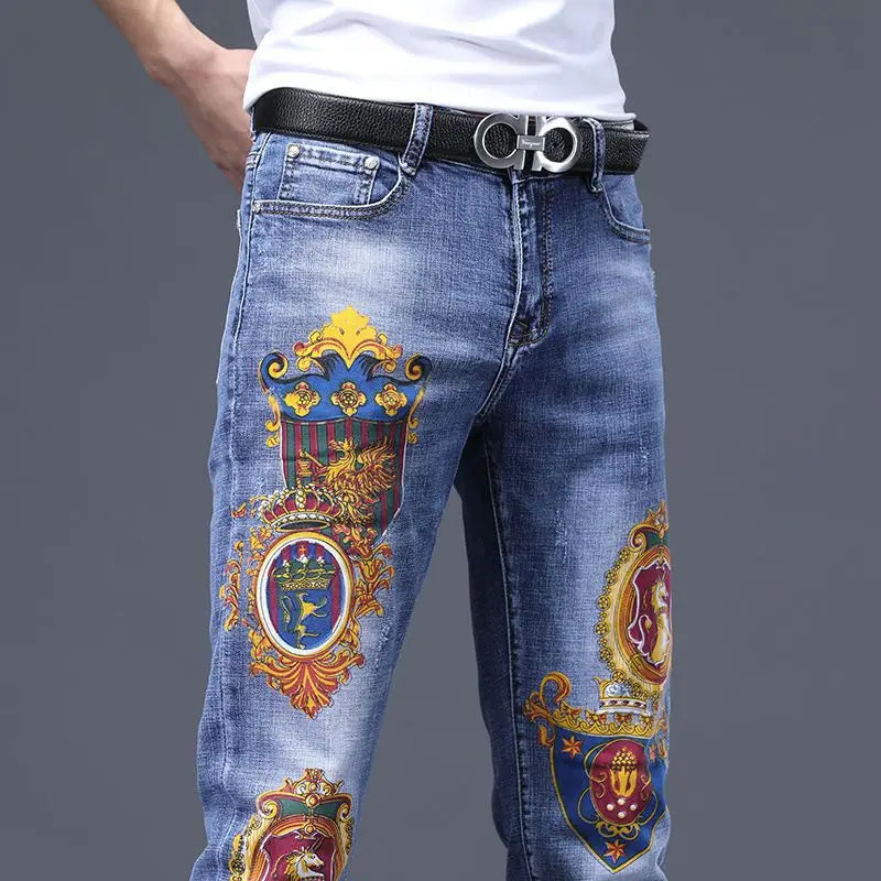 Male Slim Stylish Pants Denim Jeans