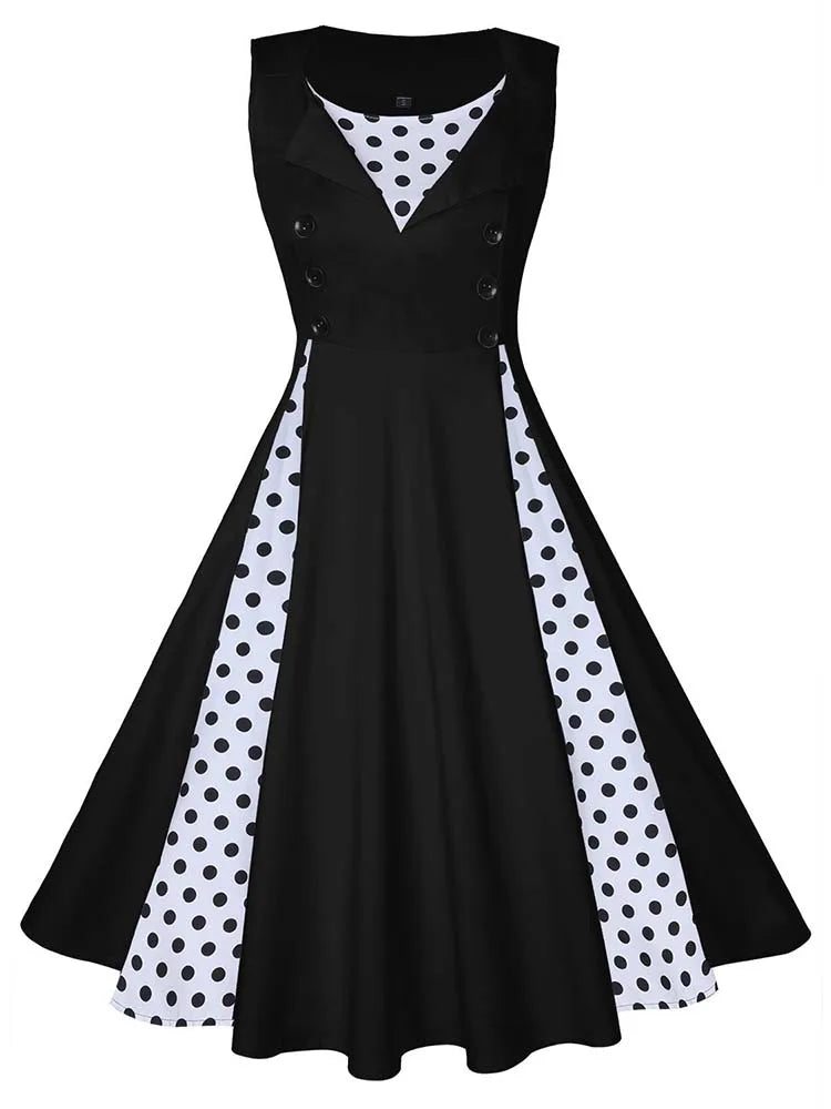 Women Robe Retro Vintage Dress 50s 60s Rockabilly Dot Swing Pin Up Summer Party Dresses Elegant Tunic Vestidos Casual