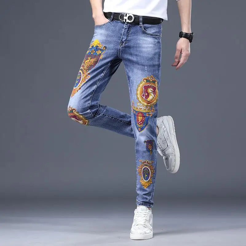 Male Slim Stylish Pants Denim Jeans