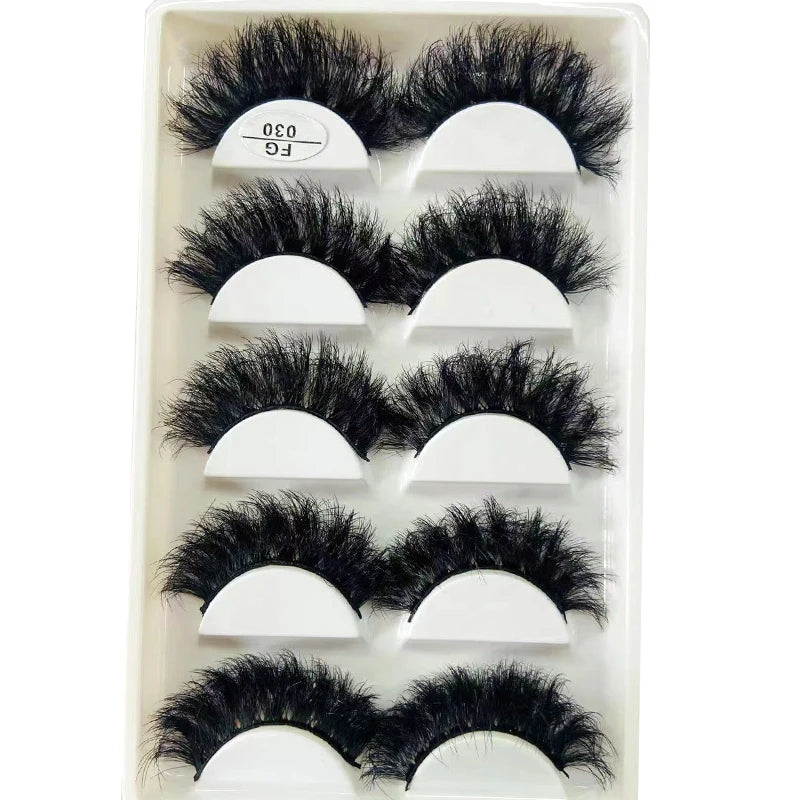 Handmade 3d mink lashes short False Eyelashes Dense Natural Long Messy Eye Lashes Reusable Stage Makeup False Eyelashes