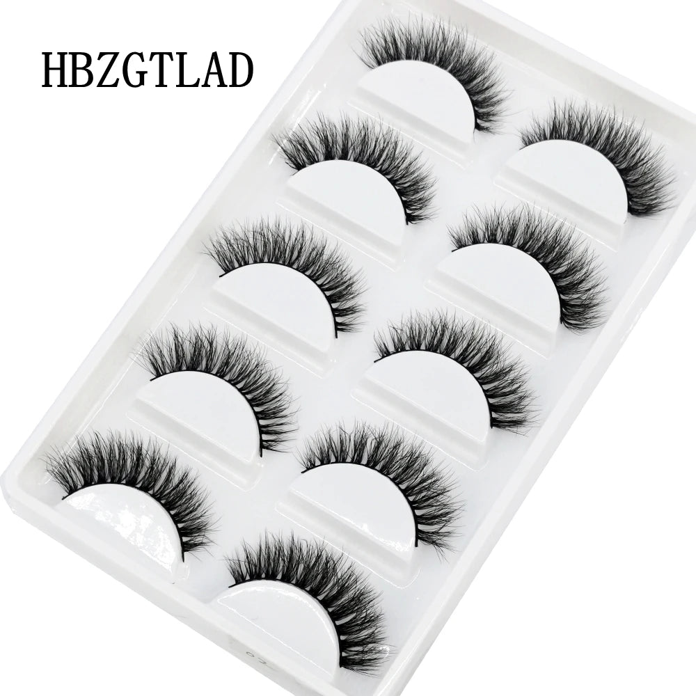 Handmade 3d mink lashes short False Eyelashes Dense Natural Long Messy Eye Lashes Reusable Stage Makeup False Eyelashes