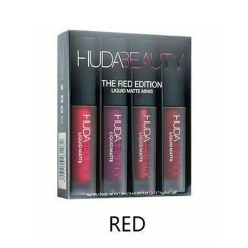 Lipstick Set Matte Lip Gloss Waterproof Lip Glaze Tint Non-stick Non-Fading Lips Huda Lip Makeup Cosmetic Lip Care