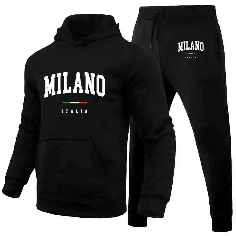 Men's Sports Hoodie Set Luxury Milan