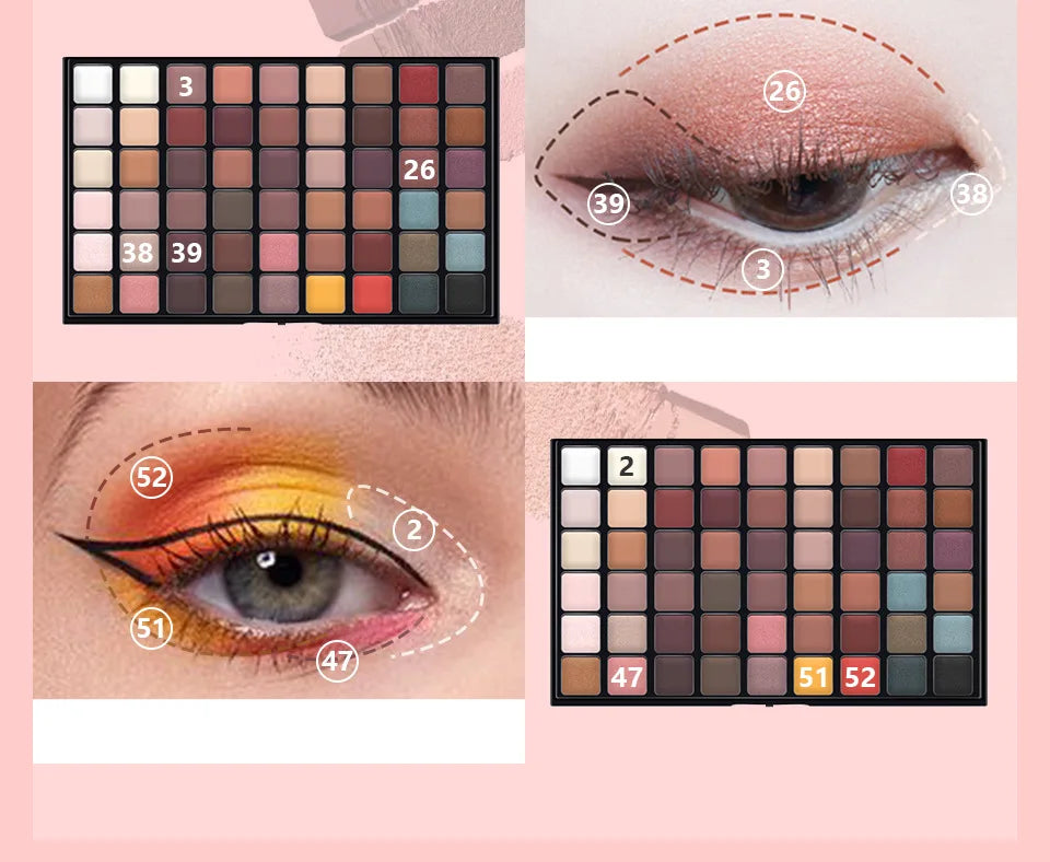 Eyeshadow Palette Professional Makeup Shimmer Matte Eyes Shadow Colorful Sexy High Pigmented Fine Texture Cosmetics