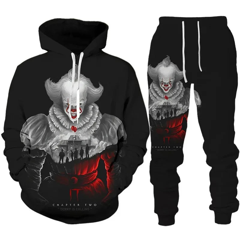 Men's Hoodies Tracksuit Set Horror Movie