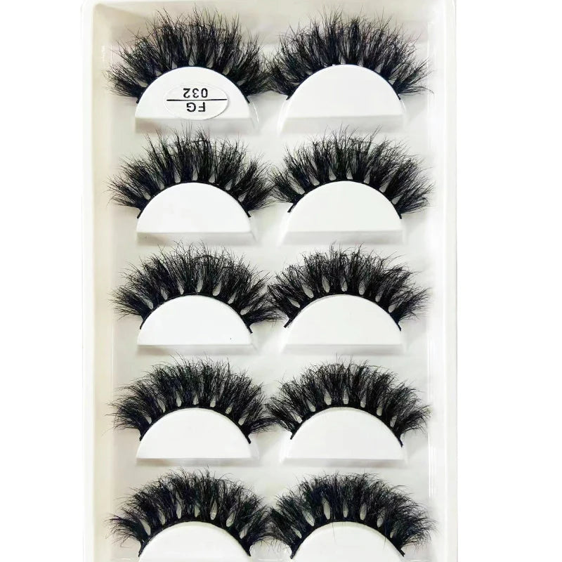 Handmade 3d mink lashes short False Eyelashes Dense Natural Long Messy Eye Lashes Reusable Stage Makeup False Eyelashes