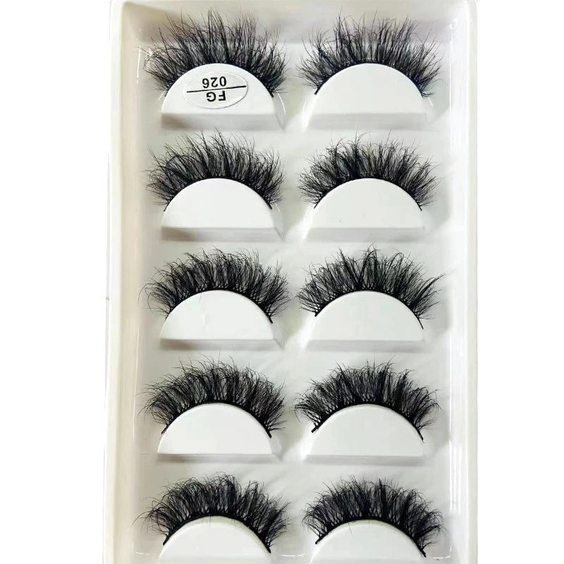 Handmade 3d mink lashes short False Eyelashes Dense Natural Long Messy Eye Lashes Reusable Stage Makeup False Eyelashes