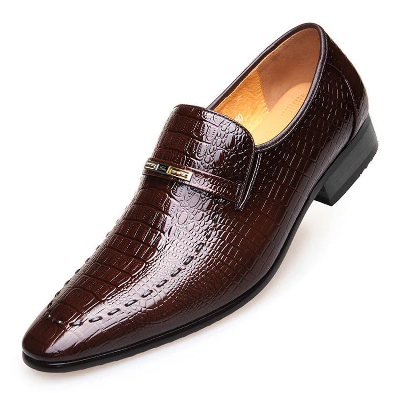 Classic Men's Slip-on Leather Dress Shoes Luxury Fashion