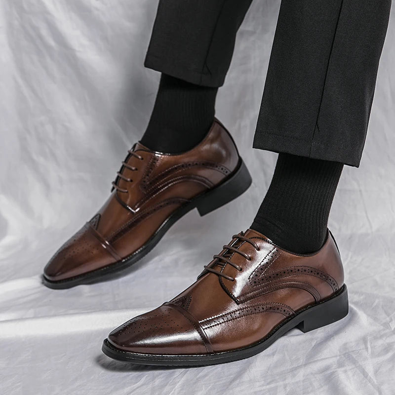 Dress Shoes Men Genuine Leather