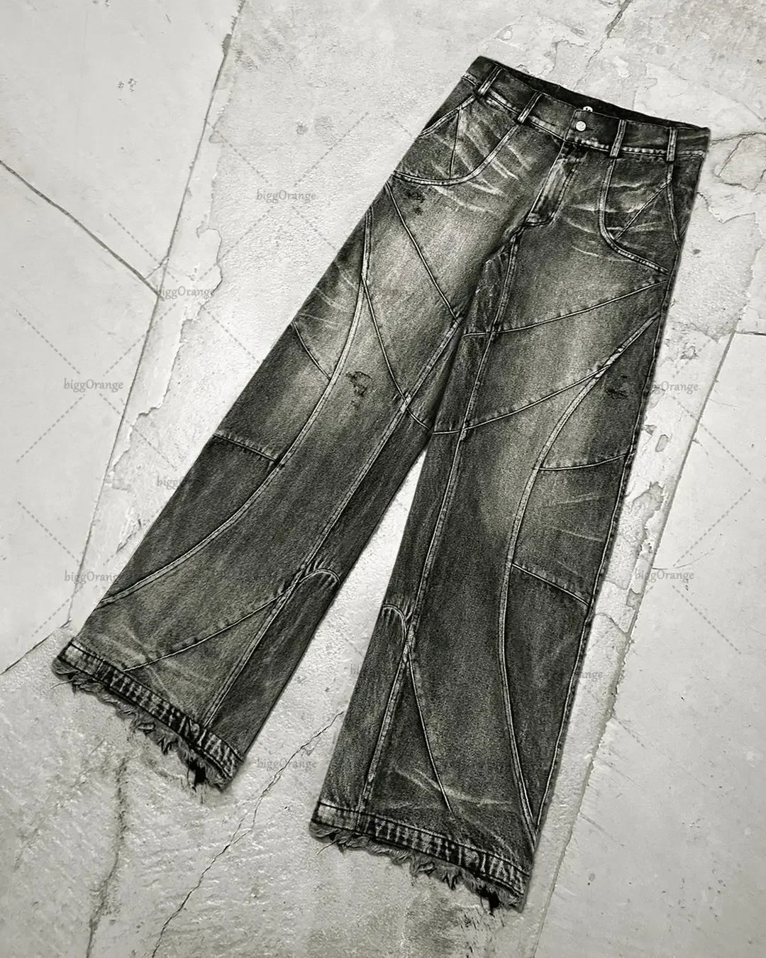 Jeans Men's Black Gothic Style Street