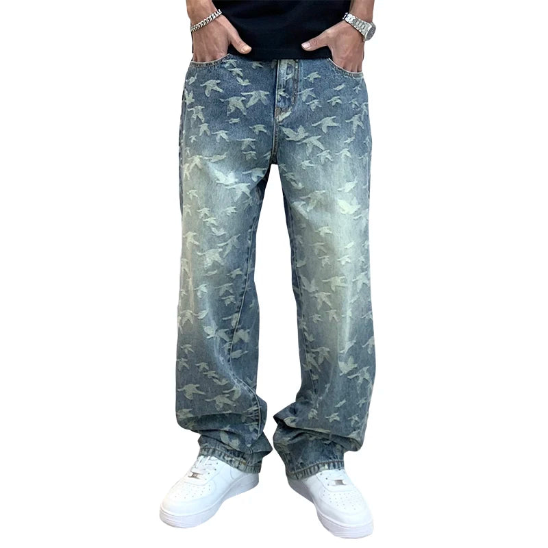 Trendy Brand Design Feeling Jeans For Men'S Loose Straight