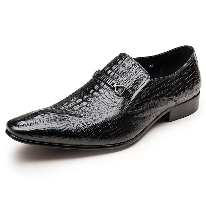 Classic Men's Slip-on Leather Dress Shoes Luxury Fashion