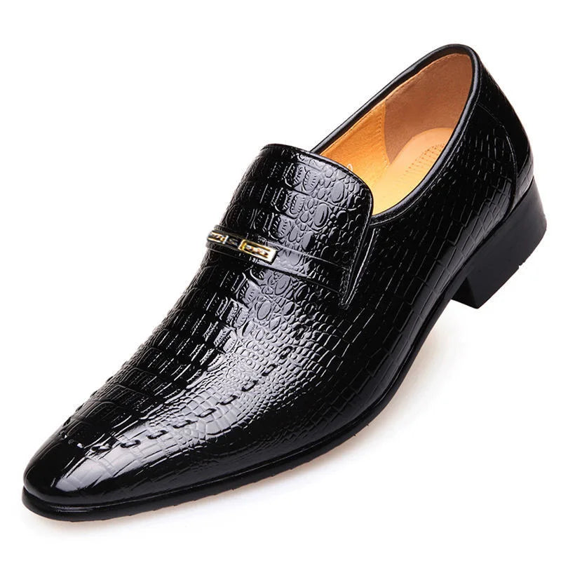 Classic Men's Slip-on Leather Dress Shoes Luxury Fashion