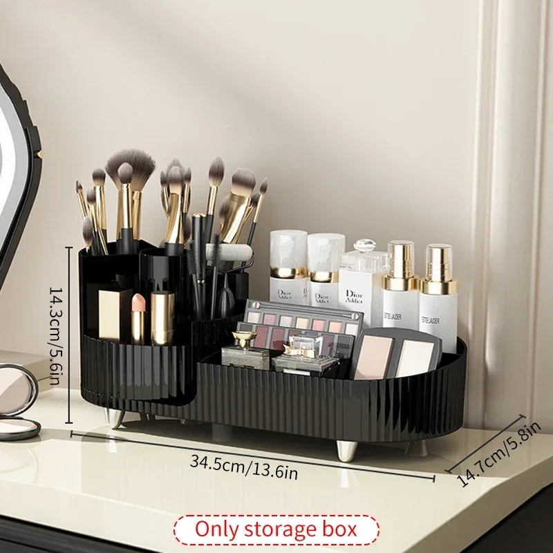 Large Cosmet Storag Box Luxury Dresser Organizer Box with Lid Makeup Organiser Dust-proof Cotton Pads Jewelry Make Up Organizer