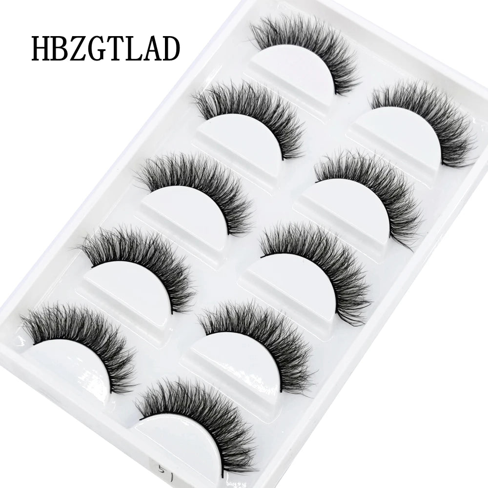 Handmade 3d mink lashes short False Eyelashes Dense Natural Long Messy Eye Lashes Reusable Stage Makeup False Eyelashes