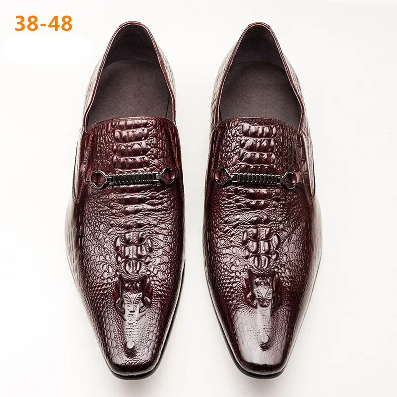 Classic Men's Slip-on Leather Dress Shoes Luxury Fashion