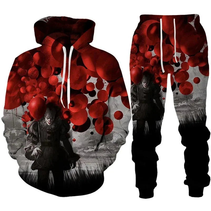 Men's Hoodies Tracksuit Set Horror Movie