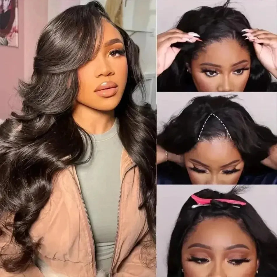 Body Wave human hair wigs With Bangs Full Machine Made Wig Cheap Brazilian Hair Wigs Short Bob 3x1 HD Lace Wigs for Women Choice