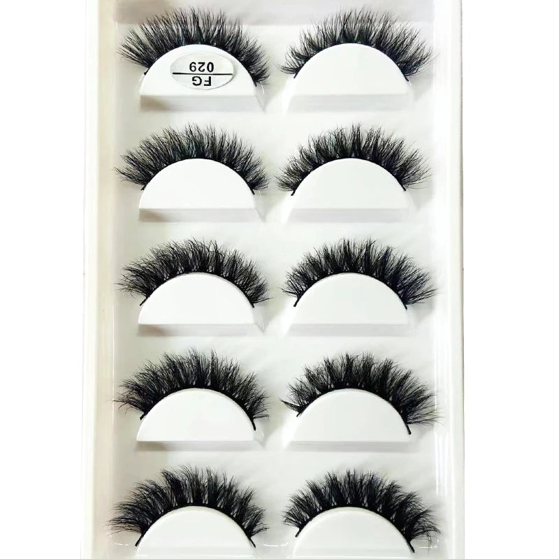 Handmade 3d mink lashes short False Eyelashes Dense Natural Long Messy Eye Lashes Reusable Stage Makeup False Eyelashes