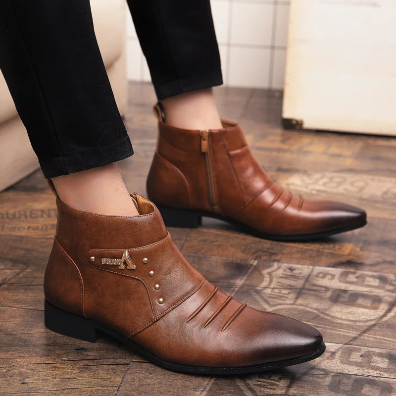 High Quality Men boots Chelsea Fashion Shoes Men's  Dress Shoes