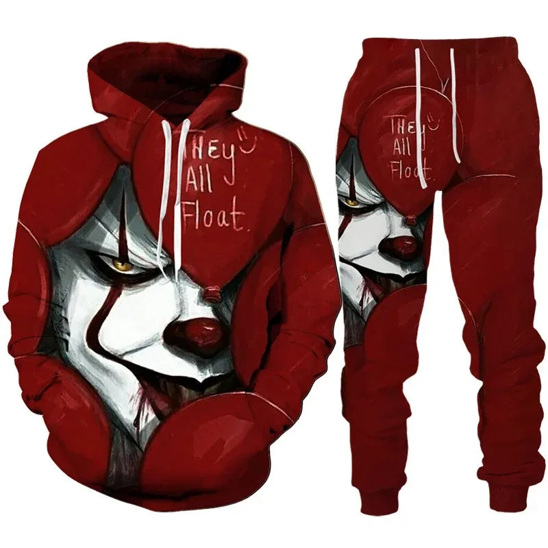 Men's Hoodies Tracksuit Set Horror Movie