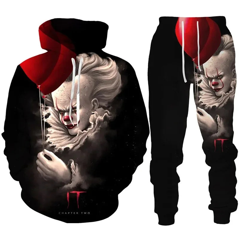 Men's Hoodies Tracksuit Set Horror Movie