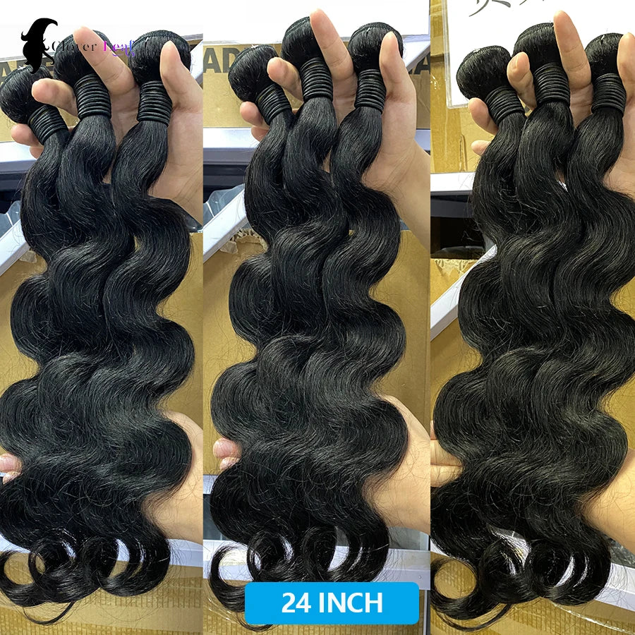 Lace Hair Bundles With Closuse Body Wave Frontal 3 Bundles Only Brazilian Middle Part Human Hair 100% Remy Hair