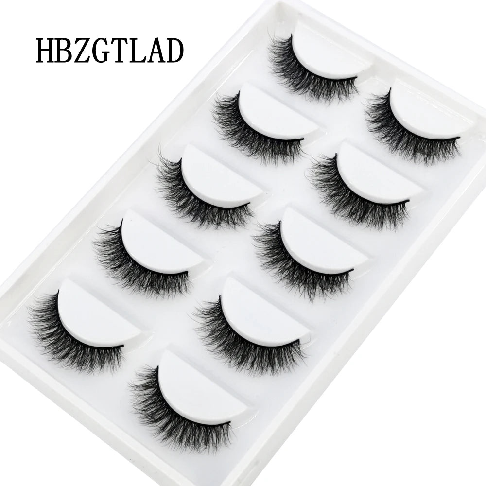 Handmade 3d mink lashes short False Eyelashes Dense Natural Long Messy Eye Lashes Reusable Stage Makeup False Eyelashes