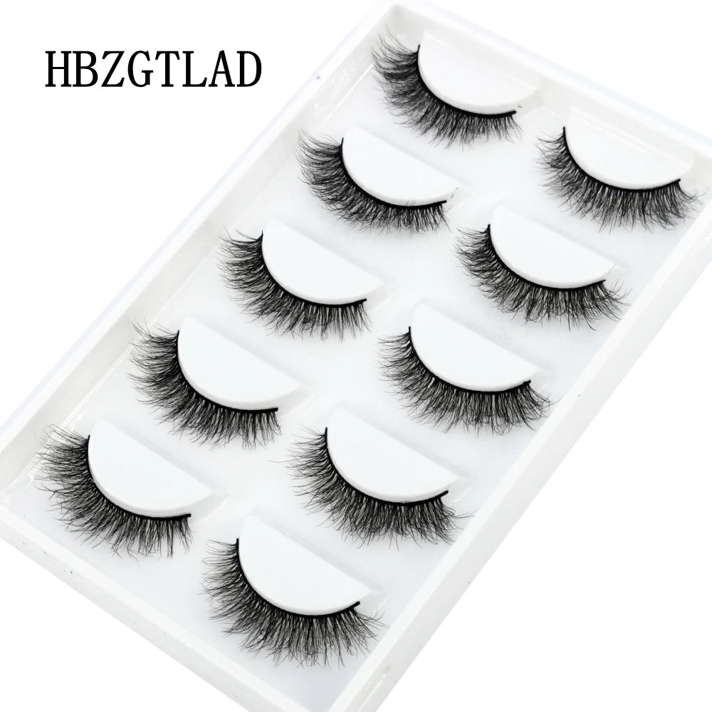 Handmade 3d mink lashes short False Eyelashes Dense Natural Long Messy Eye Lashes Reusable Stage Makeup False Eyelashes