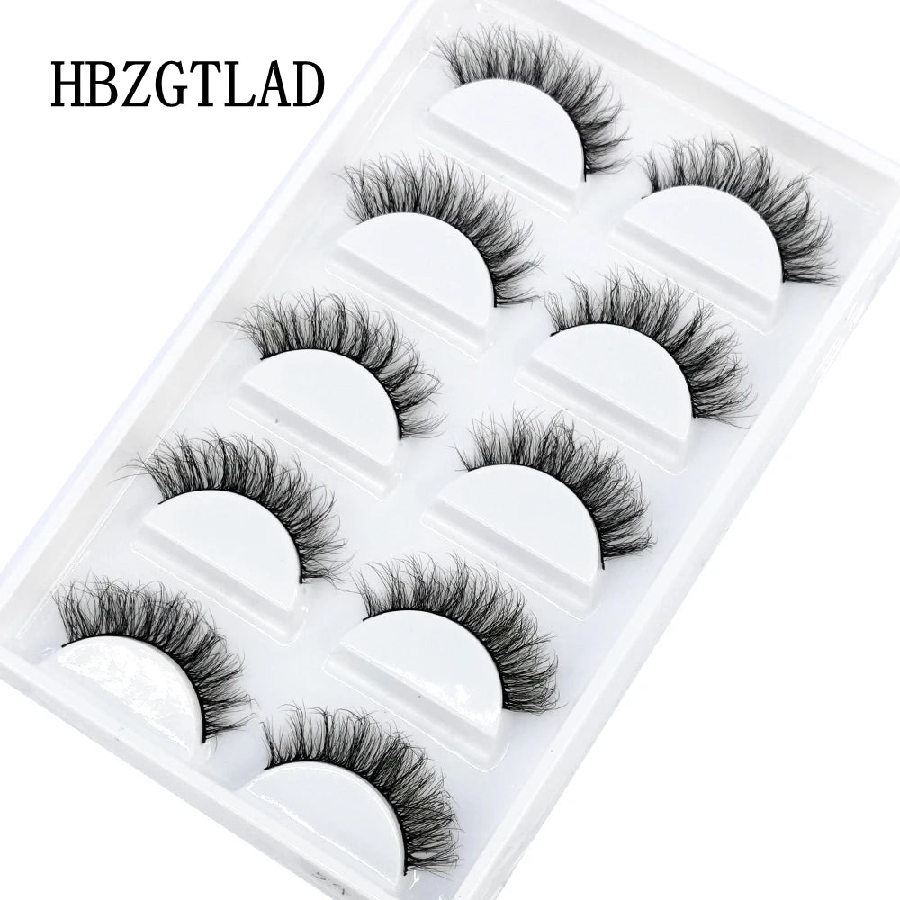 Handmade 3d mink lashes short False Eyelashes Dense Natural Long Messy Eye Lashes Reusable Stage Makeup False Eyelashes