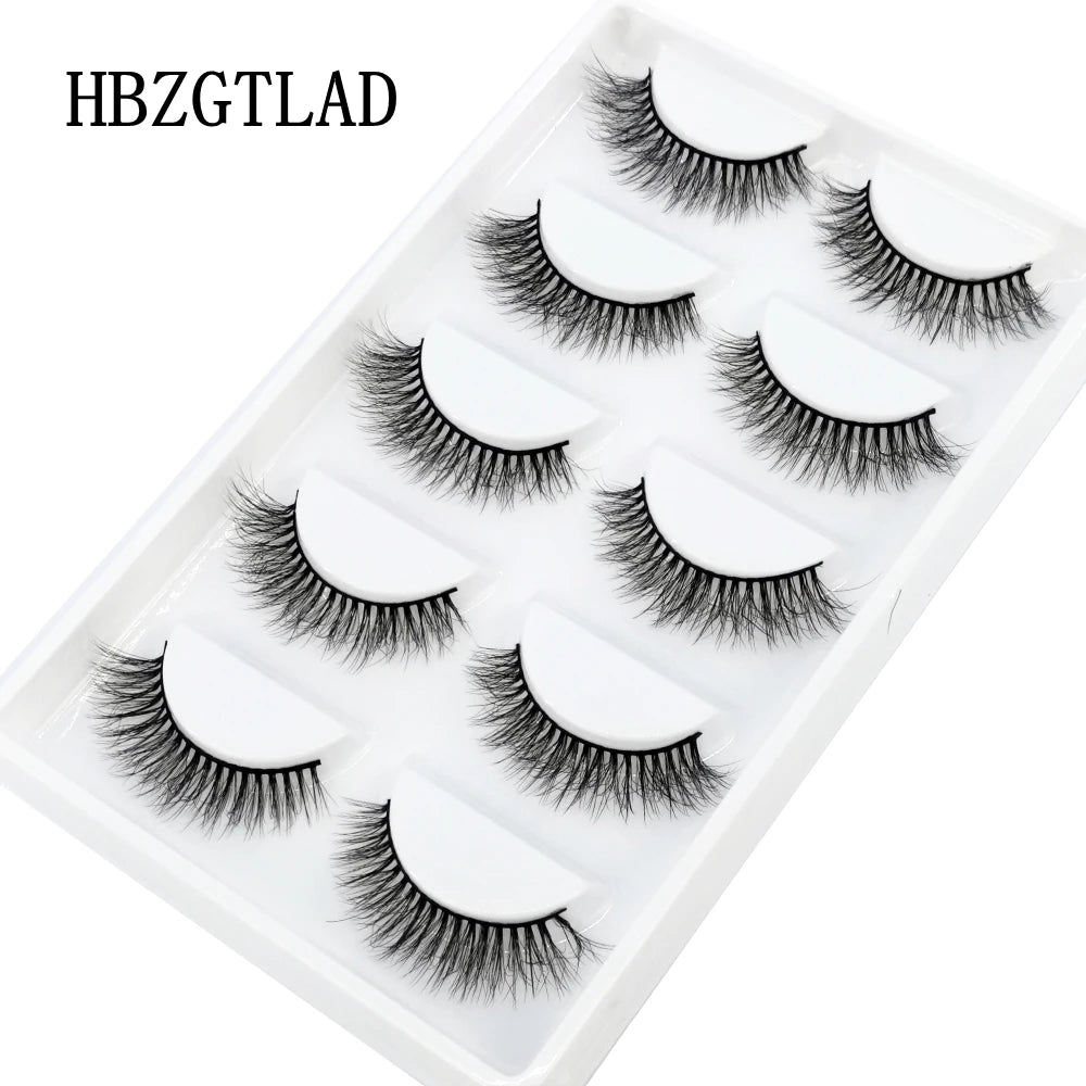 Handmade 3d mink lashes short False Eyelashes Dense Natural Long Messy Eye Lashes Reusable Stage Makeup False Eyelashes