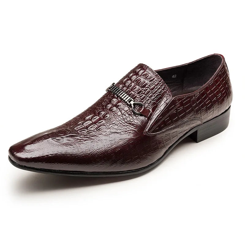 Classic Men's Slip-on Leather Dress Shoes Luxury Fashion