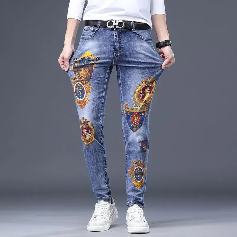 Male Slim Stylish Pants Denim Jeans