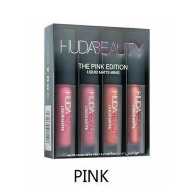 Lipstick Set Matte Lip Gloss Waterproof Lip Glaze Tint Non-stick Non-Fading Lips Huda Lip Makeup Cosmetic Lip Care