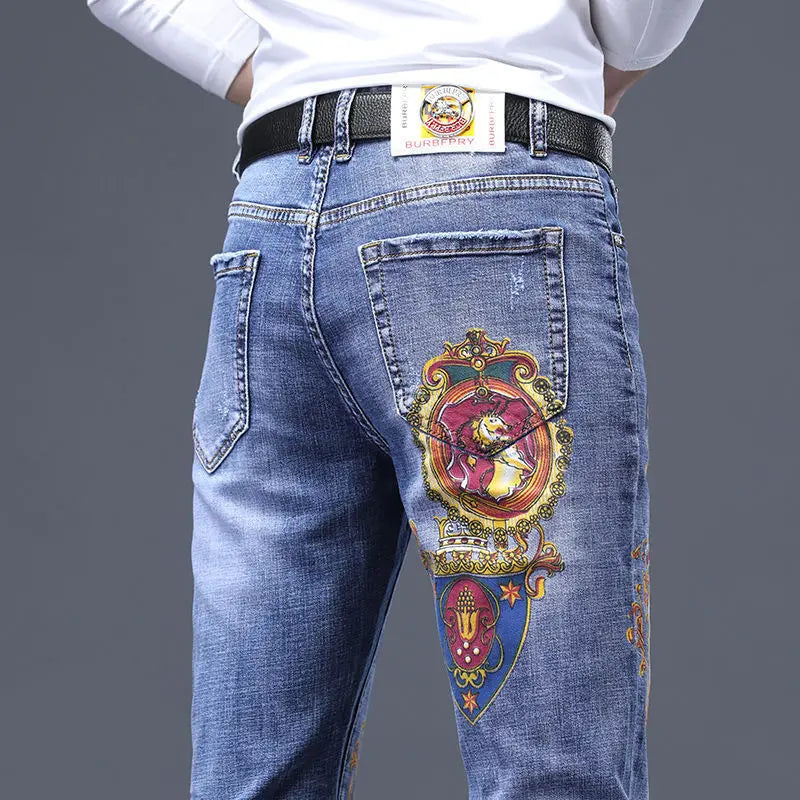 Male Slim Stylish Pants Denim Jeans