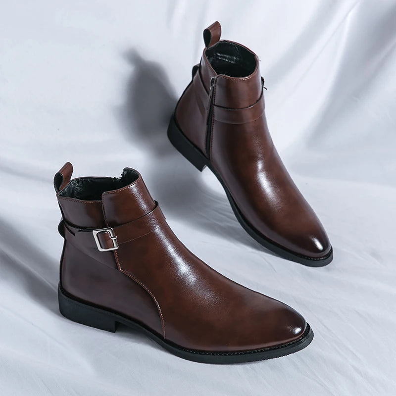 Luxury High Top Leather Boots for Men