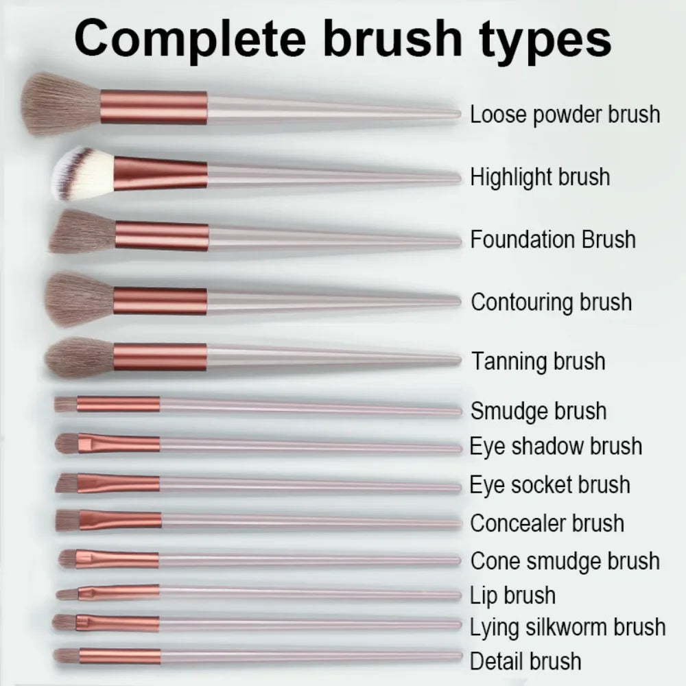 13PCS Soft Fluffy Makeup Brush Set Soft Beauty Eye Shadow Foundation Make-up Rouge Repair Brush Beauty Products Makeup Brush Kit