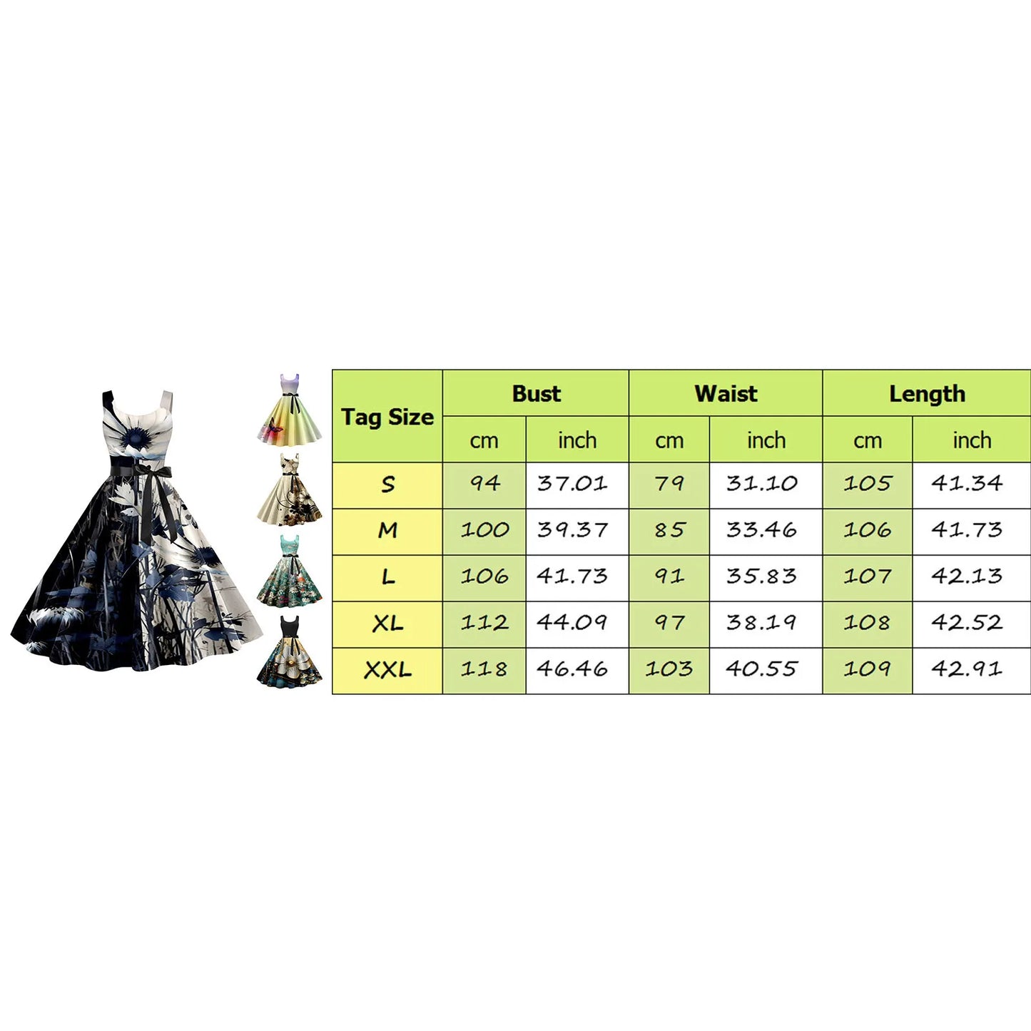 Vintage Floral Print Summer Dresses For Women Sleeveless 50S 60S Rockabilly Swing A Line Party Dress Evening Vestidos de Fiesta