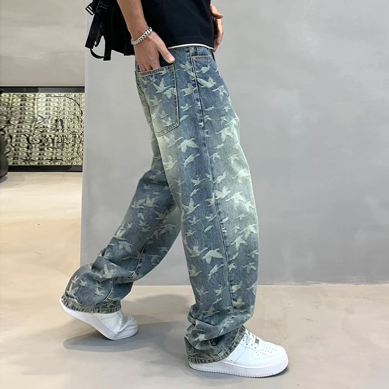 Trendy Brand Design Feeling Jeans For Men'S Loose Straight